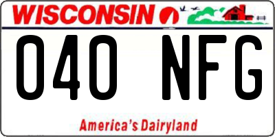 WI license plate 040NFG