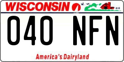 WI license plate 040NFN