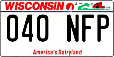 WI license plate 040NFP