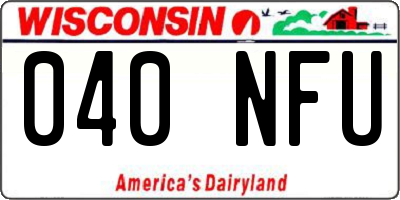 WI license plate 040NFU