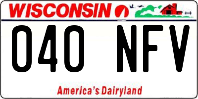 WI license plate 040NFV