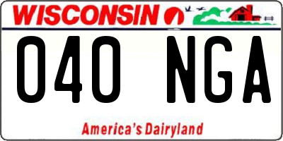 WI license plate 040NGA