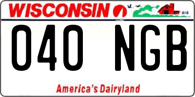 WI license plate 040NGB