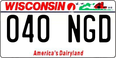 WI license plate 040NGD