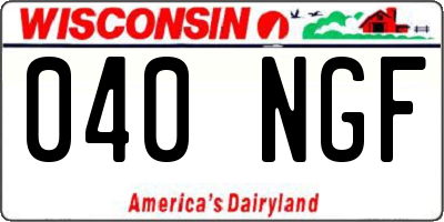 WI license plate 040NGF