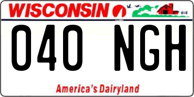 WI license plate 040NGH