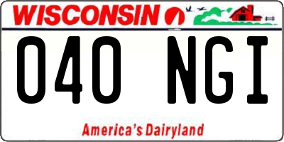 WI license plate 040NGI