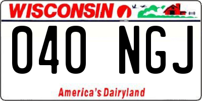 WI license plate 040NGJ
