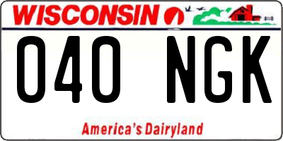 WI license plate 040NGK