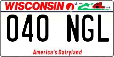 WI license plate 040NGL