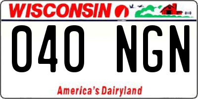 WI license plate 040NGN