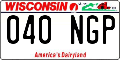 WI license plate 040NGP