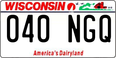 WI license plate 040NGQ