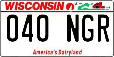 WI license plate 040NGR