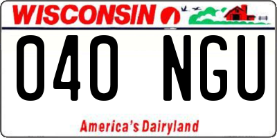 WI license plate 040NGU