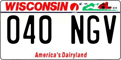 WI license plate 040NGV