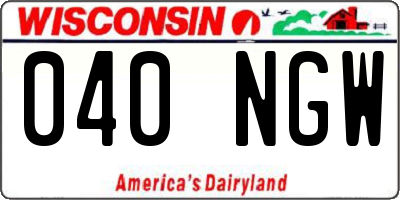 WI license plate 040NGW