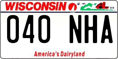 WI license plate 040NHA