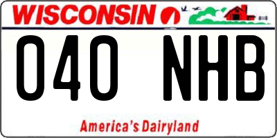 WI license plate 040NHB