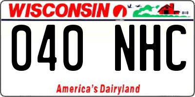 WI license plate 040NHC