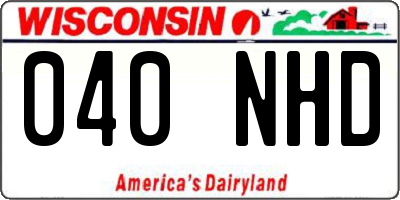WI license plate 040NHD