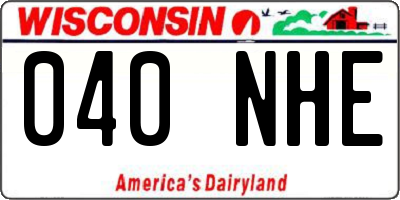 WI license plate 040NHE