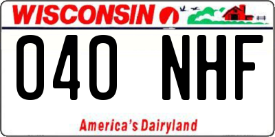 WI license plate 040NHF