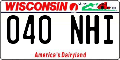 WI license plate 040NHI