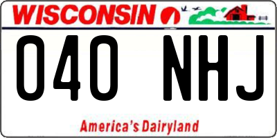 WI license plate 040NHJ