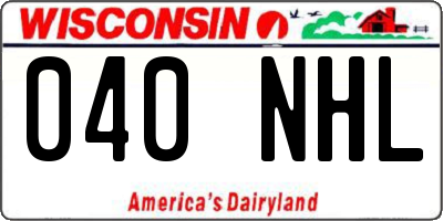 WI license plate 040NHL
