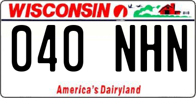 WI license plate 040NHN