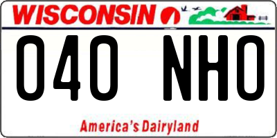 WI license plate 040NHO