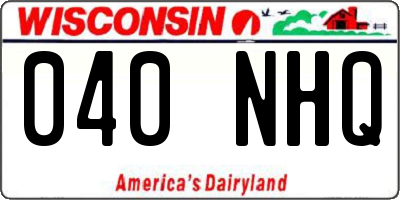 WI license plate 040NHQ