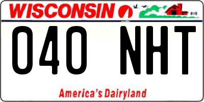 WI license plate 040NHT