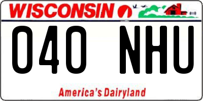 WI license plate 040NHU