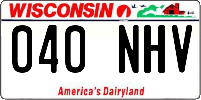 WI license plate 040NHV