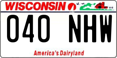 WI license plate 040NHW