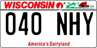 WI license plate 040NHY