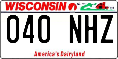 WI license plate 040NHZ