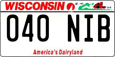 WI license plate 040NIB