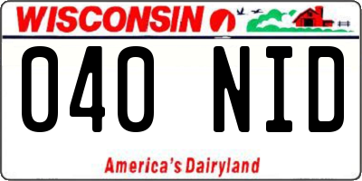 WI license plate 040NID