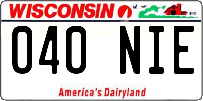 WI license plate 040NIE