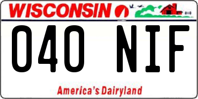 WI license plate 040NIF