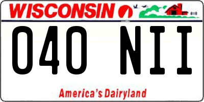 WI license plate 040NII