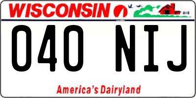WI license plate 040NIJ