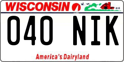 WI license plate 040NIK