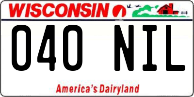 WI license plate 040NIL