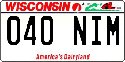 WI license plate 040NIM