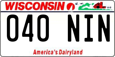 WI license plate 040NIN