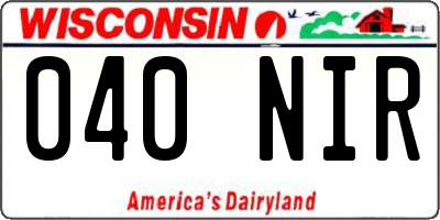 WI license plate 040NIR